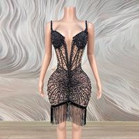 Robe Mini Moulante Rouge Sexy à Col Plongeant et Sans Bretelles pour Maternité, Ornée de Cristaux, Collection Printemps-Été 2026 – Idéale pour Fêtes, Fiançailles, Galas Annuels et Concours de Beauté