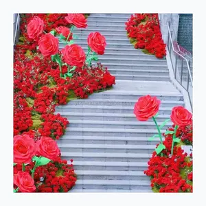 E-HB005写真ウィンドウディスプレイショッピングモールの装飾花大きな大きな花紙コーンポピー赤い結婚式のための巨大な花