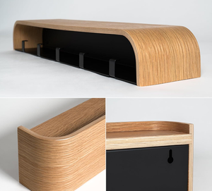 <span class=keywords><strong>Porte</strong></span>-<span class=keywords><strong>manteau</strong></span> mural moderne en bois avec design à panneau unique, gain <span class=keywords><strong>de</strong></span> place, pour entrée, salon et <span class=keywords><strong>couloir</strong></span> - Product Image 3
