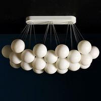Suspension personnalisée en albâtre en forme de bulle, luminaire créatif en marbre, globe décoratif, pour salon, en laiton, LED, hauteur réglable