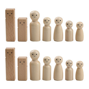 Figurines en bois colorées, ensemble de 53 pièces dans un sac en peluche, poupées à dessiner pour enfants, jouets à dessiner, âge 3 à 6 ans - Product Image 3