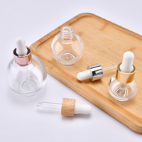 Flacons compte-gouttes en verre vides en forme d'ampoule de 10 ml, 20 ml, 30 ml, 50 ml pour parfum, sérum et huiles essentielles
