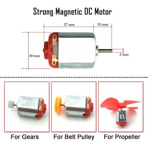 <b>Mini</b> Electric Hobby Motor Kit 3V-12V 25000 RPM Strong Magnetic With Gears Wheels Fans For <b>Robotics</b> DIY Projects - Product Image 3