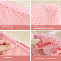 Trousse de Maquillage en Maille Colorée Portable, Organisateur de Voyage Léger avec Fermeture Éclair pour Rouge à Lèvres et Articles de Toilette, Vente en Gros