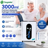 Appareil de thérapie par inhalation d'hydrogène et d'oxygène électrique Suyzeko avec technologie SPE PEM, pureté de 99,992 %, débit réglable de 3000 ml