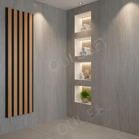 Panneau mural acoustique flexible en MDF plaqué bois 3D, ondulé, courbé, résistant au feu, écologique, pour salon, hall