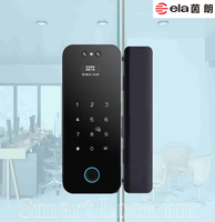 E186 OEM ODM Serrure de porte en verre intelligente WiFi 3D Face Tuya |   Empreinte digitale, mot de passe, carte IC, déverrouillage à distance par application, alliage d'aluminium