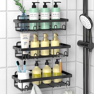 Bathroom Storage Rack Wall Mounted No Drill Toilet Shower Organizer Rectangle 4-7.9in Depth - Product Image 3