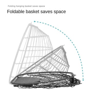 Balançoire en rotin pliable à panier suspendu simple et moderne pour balcon intérieur et mobilier d'extérieur pour balançoires de patio - Product Image 4