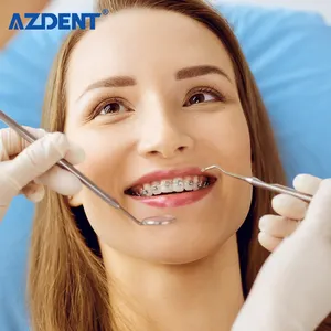 AZDENT Halterungen orthodontische zahn-Metall-Selbstbinderhalterungen mit Buchtrohre MBT 3-4-5 Haken