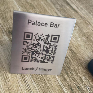 Letrero de Mesa de Acero Inoxidable para Bar Palace, 63x76mm, Código QR, Menú de Brunch - Product Image 2