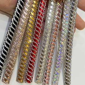 Tali Kapas Berhias Payet dan <span class=keywords><strong>Rhinestone</strong></span> untuk Dekorasi Sandal, Tali <span class=keywords><strong>Rhinestone</strong></span> - Product Image 2
