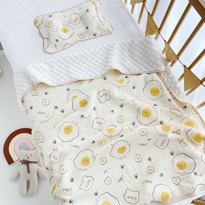 2 4 couches de couvertures pour bébé en gaze de coton imprimée Enveloppe d'emmaillotage en mousseline Nouveau-né Filles Garçons Literie Couverture de couchage Accessoire - Product Image 3