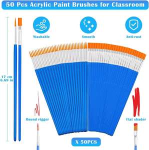 Small <b>Paint</b> Brushes Bulk, Anezus 60 Pcs Flat Tip Round Acrylic <b>Paint</b> Brushes for Kids Classroom Acrylic Watercolor <b>Canvas</b> - Product Image 3