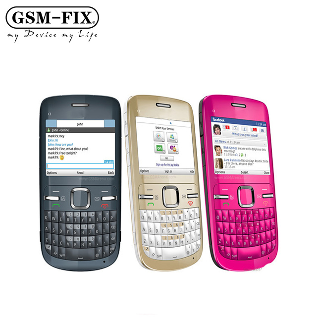 GSM-FIX Original Unlocked for C3-00 New Condition 2.0MP WIFI Bluetooth Red Cell Phone