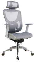 Chaise de bureau ergonomique de direction moderne avec support lombaire en maille pivotant confortable et réglable pour accoudoir