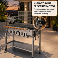 Barbecue au charbon de bois de style chypriote moderne en acier inoxydable de qualité supérieure pour usage extérieur avec moteur inclus