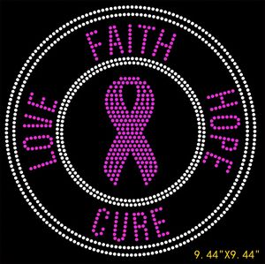 30 + Hotfix Iron Bling Sensibilisation au cancer du sein Conception de transfert de strass Motif Patch <span class=keywords><strong>Faith</strong></span> Hope Love <span class=keywords><strong>Cure</strong></span> Rhinestones Design - Product Image 5