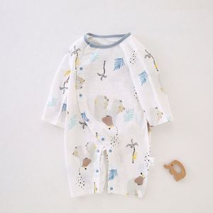 Ropa de Verano para Bebés Recién Nacidos, 70% Bambú, 30% Algodón de Fibra Larga, Mameluco Corto Estampado para Bebé, <span class=keywords><strong>Pijama</strong></span> Súper Suave y Fresco - Product Image 5