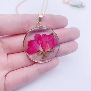 Collar de Resina con Flores Secas para Regalo de San Valentín, Colgante Creativo con Flores Reales, Joyería de Moda, <span class=keywords><strong>Flor</strong></span> del Mes de Nacimiento - Product Image 6