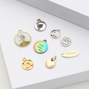 Kẽm Hợp Kim Thương Hiệu Tên Đồ Trang Sức Mặt Dây Chuyền Thẻ Tùy Chỉnh Riêng Logo Kim Loại Charms Cho Món Quà Ribbon Thẻ - Product Image 5