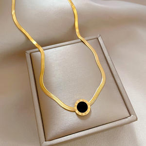 Collar de Acero Inoxidable y Titanio para Mujer, Collar de Lujo Redondo para Banquete, Boda, Oro - Product Image 6