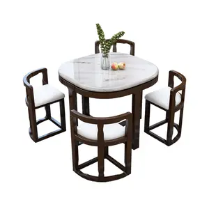 Chaises en marbre de style nordique Noble combinaison simple et moderne, pour salle à manger, invisible, en bois massif, pour villa et maison