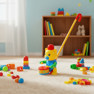 Push Pull <b>Toy</b> Bear Drummer 21cm Musical Walking <b>Toy</b> For Toddlers - Product Image 1