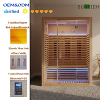 Sauna infrarouge d'intérieur de luxe 3 personnes avec haut-parleurs Bluetooth pour villa - Nouveauté 2026 - Vente Flash