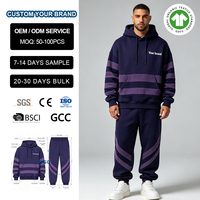 Vente en gros de survêtements unisexes surdimensionnés à capuche, en molleton bleu marine, avec broderie et impression personnalisée de marque, pour marque privée, production en vrac