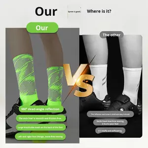 Calzini Riflettenti a Metà Polpaccio in Nylon Lavorato a Maglia per Ciclismo e Corsa, Ideali per l'Estate e l'Uso Notturno - Product Image 5