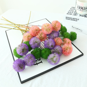 Fleurs artificielles en plastique souple, chrysanthèmes ping-pong violets, 59 pouces, décorations pour la maison et les mariages - Product Image 4