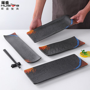 Creative <b>melamine</b> barbecue restaurant special rectangular imitation porcelain <b>plate</b> for commercial restaurants, hot pot - Product Image 2