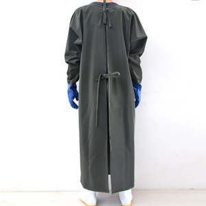 Delantal Impermeable con Recubrimiento de PVC, Mangas Largas, con Guantes, Ropa de Trabajo Unisex, Ropa de Seguridad, Verde Militar, 1.25m 1.4m - Product Image 3