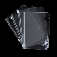 A5 A6 A7 pochette transparente à fermeture éclair en PVC à l'extérieur de la poche de chargement sans tête à fermeture éclair pochette de reliure à feuilles mobiles argent comptant enveloppe sac organisateur