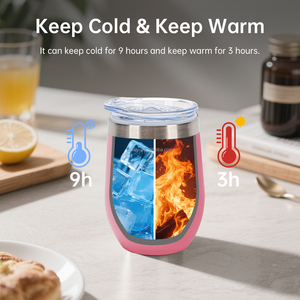 Vendita Calda: Tazze Termiche da 350ml/12oz per Vino e Caffè, Bicchieri a Doppia Parete a Forma di Uovo in Acciaio Inox, Thermos da 12oz per Feste - Product Image 4