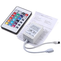 Contrôleur IR dc 12v RGB avec télécommande à 24 touches pour bande lumineuse RGB LED SMD 2835/3528/5050