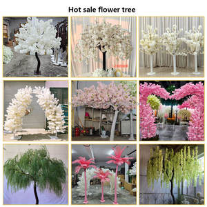Arbre de cerisier artificiel en soie lisse blanc et vert, taille personnalisable, pour décoration de mariage - Product Image 3