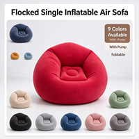 Canapé gonflable floqué moderne et pliable avec pompe pour camping, jardin et terrasse