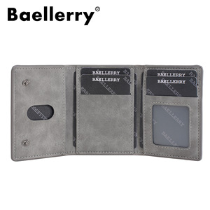 Baellerry Men's Short <b>Wallet</b> Gray 4 Inch Horizontal Card <b>Holder</b> Everyday Use - Product Image 3