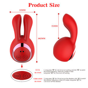 Juguetes ales ales tavşan Clit emme vibratör yetişkin seks oyuncakları kadın Vibrator vibratör promosyon 5 frekans kırmızı mor kabul - Product Image 2