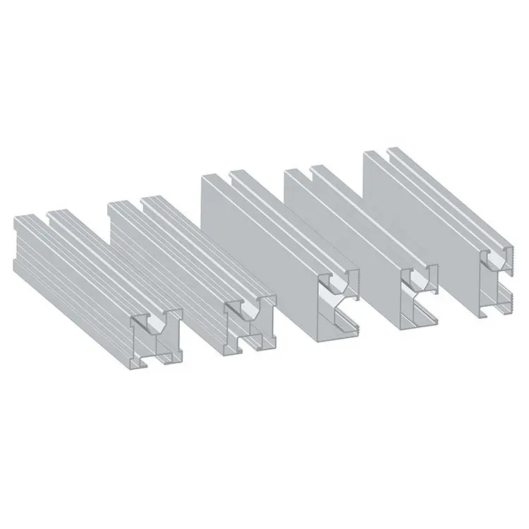 Extruded aluminum rail mount 1mw solar panel railing photovoltaic solar roof mounting system