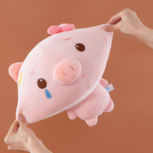 Almohada de Peluche de Cerdo Redondo Kawaii al por Mayor, Lindo Cerdo Regordete de Peluche con Lazo, Decoración para Dormitorio de Niñas y Regalo de San Valentín - Product Image 4