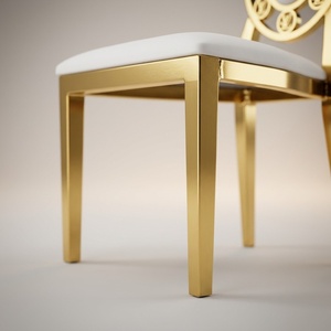 <span class=keywords><strong>Silla</strong></span> con Respaldo Ovalado y Diseño de Borde de Letras Huecas, Asiento Tapizado, para Bodas, Restaurantes, Hoteles, Uso en Interiores - Product Image 5