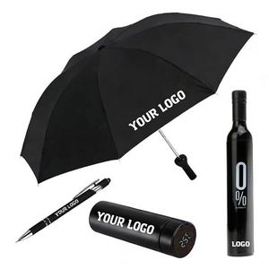 Customized Printing Logo Travel Rainy Sunny <b>Umbrella</b> Advertise Business Promotion Custom <b>Foldable</b> Wine Bottle <b>Umbrellas</b> - Product Image 1