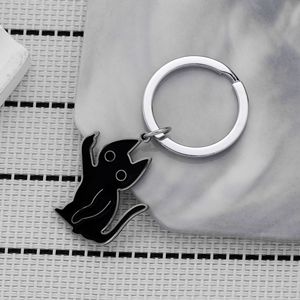 Llavero de Acero Inoxidable con Colgante de Gato Negro con el Dedo Medio, Diseño Divertido de Gatito Disobediente, Gran Venta - Product Image 2