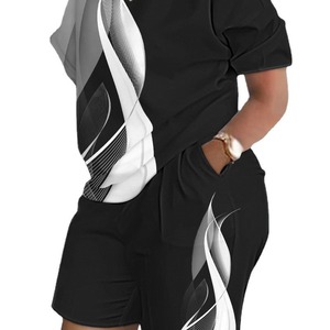 Ensemble décontracté d'été pour femme : Crop top et short imprimé lettres, tenue deux pièces en tissu avec motifs décoratifs - Product Image 5
