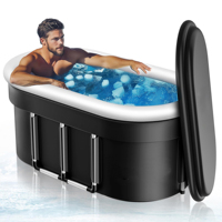 Grande baignoire ovale pour bain de glace, adaptée aux athlètes, seau à glace portable multicouche en PVC pour l'extérieur, pour la récupération