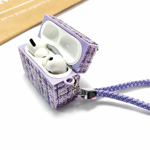 เคส AirPods 3/Pro2 แบบผ้าลูกไม้หรูหรา วัสดุ TPU+ผ้า พร้อมสายคล้อง ป้องกันการกระแทก ขายส่ง - Product Image 4