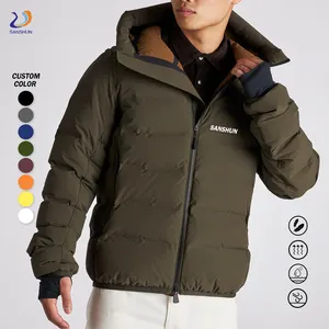 Chaqueta acolchada ligera personalizada para hombre, senderismo al aire libre de alta calidad, deporte de invierno, esquí, chaqueta de plumón de pato para hombre